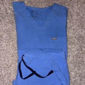 Figs Light Blue Scrub Set - Large